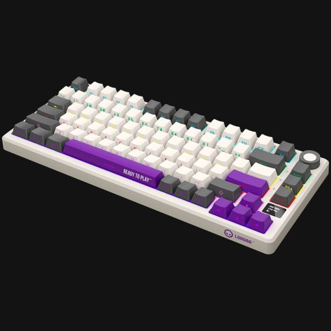 LORGAR KBP7075W, Wireless 75% Mechanical Gaming Keyboard Pro, Beige, EN layout