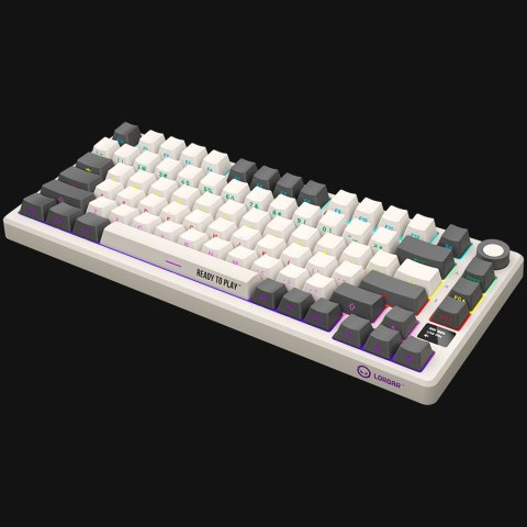 LORGAR KBP7075W, Wireless 75% Mechanical Gaming Keyboard Pro, Beige, EN layout