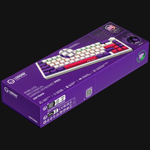 LORGAR Gaming Keyboard KBP70MW Pro Wireless 65% White EN