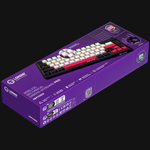 LORGAR Gaming Keyboard KBP70MW Pro Wireless 65% Black EN