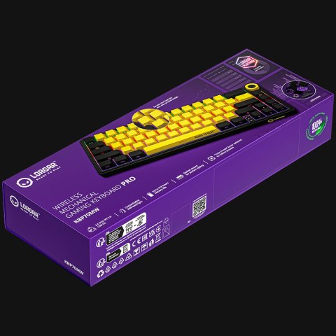 LORGAR Gaming Keyboard KBP70MW Pro Wireless 65% Yellow EN