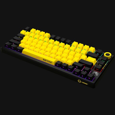 LORGAR Gaming Keyboard KBP7075W Pro Wireless 75% Yellow EN