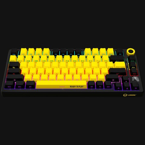 LORGAR Gaming Keyboard KBP7075W Pro Wireless 75% Yellow EN