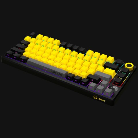 LORGAR Gaming Keyboard KBP7075W Pro Wireless 75% Yellow EN