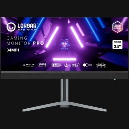 LORGAR Gaming Monitor Pro 34MP1 34in UWQHD Mini-LED 180Hz Grey