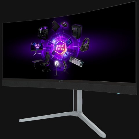 LORGAR Gaming Monitor Pro 34MP1 34in UWQHD Mini-LED 180Hz Grey