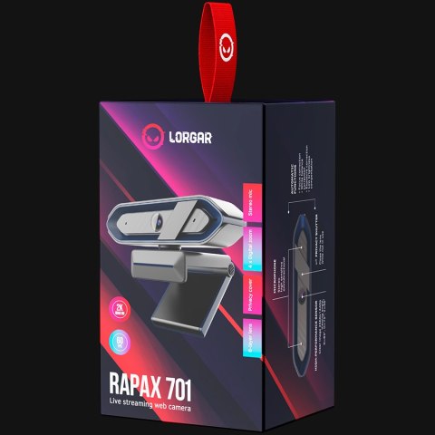 LORGAR Streaming Webcam Rapax 701 1080p 60fps Blue