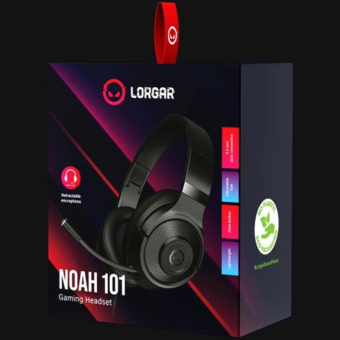 LORGAR Gaming Headset Noah 101 Wired Black