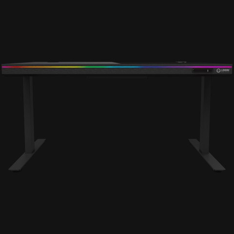 LORGAR Electric Gaming Desk DP80G Dual Motor RGB Glass Black