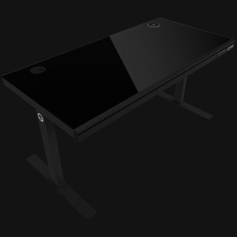 LORGAR Electric Gaming Desk DP80G Dual Motor RGB Glass Black