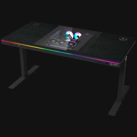 LORGAR Electric Gaming Desk DE90W Dual Motor PC Case Black