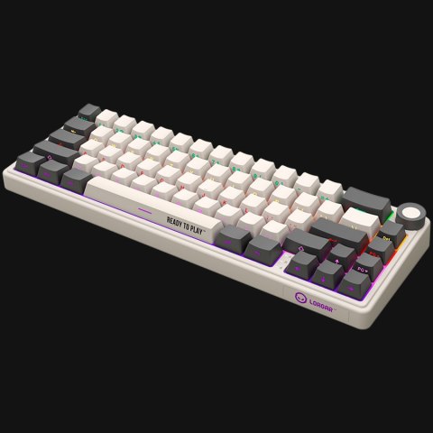 LORGAR KBP70MW, Wireless 65% Mechanical Gaming Keyboard Pro, Beige, EN layout