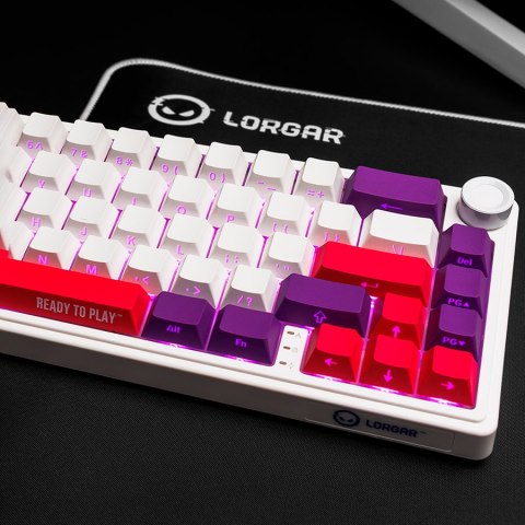 LORGAR Gaming Keyboard KBP70MW Pro Wireless 65% White EN