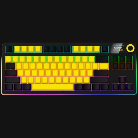 LORGAR Gaming Keyboard KBP70TKLW Pro Wireless Yellow EN