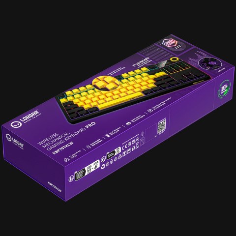 LORGAR Gaming Keyboard KBP70TKLW Pro Wireless Yellow EN
