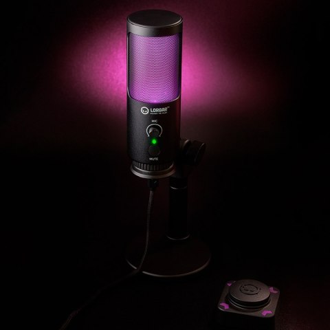 LORGAR Gaming Microphone SMP40 Pro Mute Button RGB Black