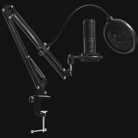 LORGAR Gaming Microphone Voicer 931 USB Condenser Boomarm Black