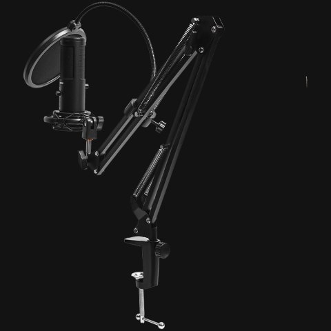 LORGAR Gaming Microphone Voicer 931 USB Condenser Boomarm Black