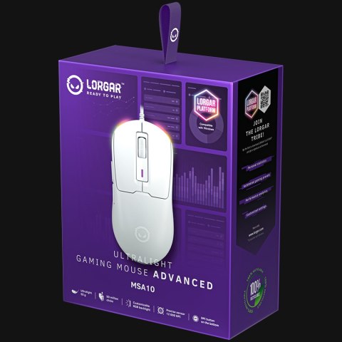 LORGAR Gaming Mouse MSA10 Advanced Wired PixArt 3311 White