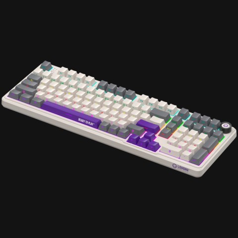 Wired mechanical gaming keyboard Advanced, 101 keys, linear Lorgar Toxic Purple switches, Hot Swap, Gasket mount, straight braid