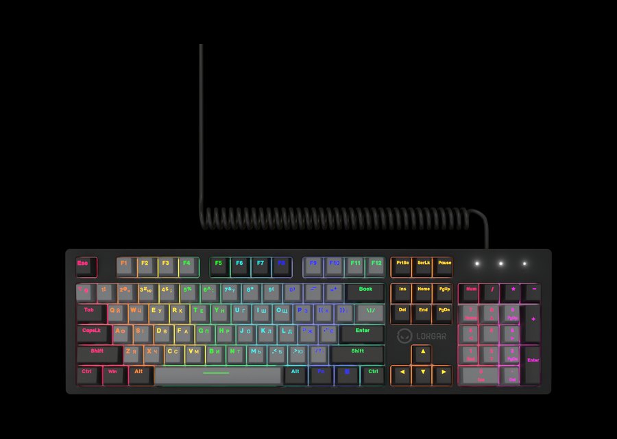 LORGAR Azar 514 mechanical gaming keyboard with colourful key lighting