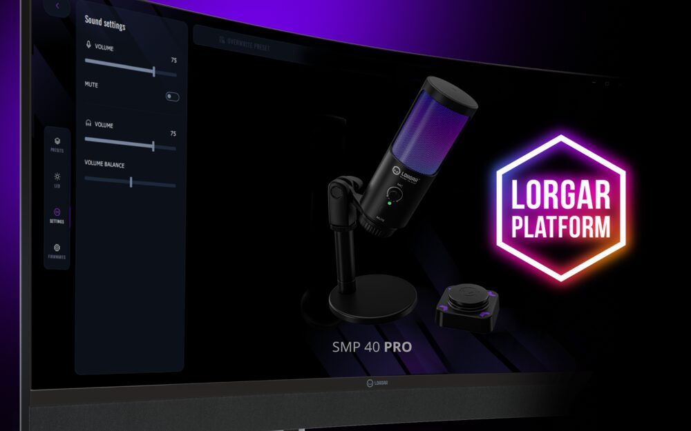 LORGAR PLATFORM — settings panel for the SMP40 Pro microphone